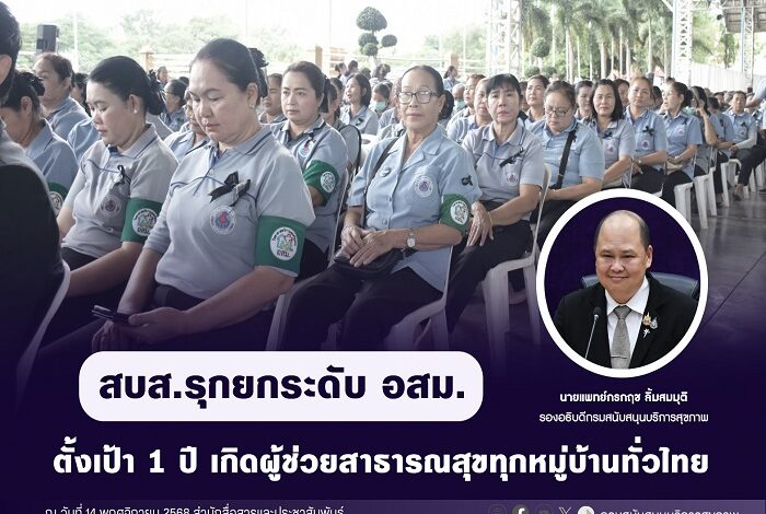 สบส. รุกยกระดับ อสม. ตั้งเป้า 1 ปี เกิดผู้ช่วยสาธารณสุขทุกหมู่บ้านทั่วไทย