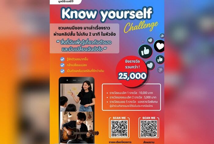 มูลนิธิเอสซีจี ชวนคนรุ่นใหม่ประกวดคลิปสั้น “Know Yourself Challenge”