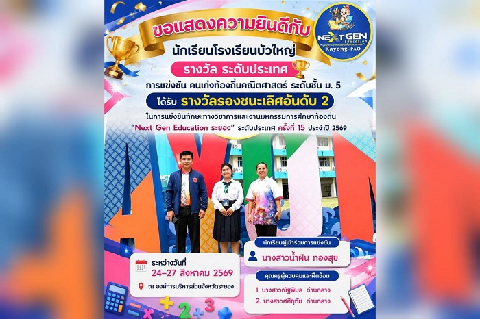 เด็กบัวใหญ่ฝ่าด่านระดับประเทศ คว้ารอง 2 “คนเก่งท้องถิ่น” จุดประกาย Gen Z กล้าฝัน-กล้าลุย